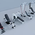 Modern Sports Equipment Including Training Benches And Multi functional Fitness Machines