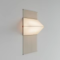 Modern Origami Shaped Wall Lamp With Fabric Shade Mounted On Light Wall
