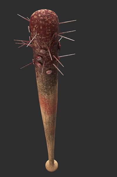 Spiked Medieval Weapon With Wooden Handle And Rustic Metal Spikes Design 3d model Spiked Medieval Weapon With Wooden Handle And Rustic Metal Spikes Design 3d model