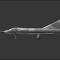 Silver Fighter Jet Model with Sleek Design on Black Display Surface 3d model