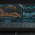 Advanced Tech Control Panel With Multiple Screens And Data Visualization Interface 3d model