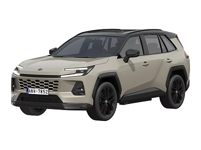 Beige SUV With Black Roof And Black Wheels Modern Exterior Design 3d model