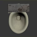 Old Fashioned Ceramic Toilet With Overhead Water Tank For Home Bathroom