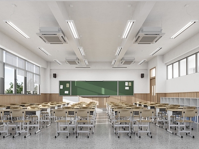 Modern school classroom desk black and white chandelier central air conditioning model