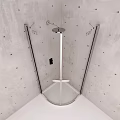 Modern Corner Shower Enclosure With Glass Door Chrome Frame And Shower Head