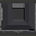 Historic European Style Multi Story Building Model With Gray Roof And White Facade