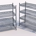 Metal Display Shelves With Multi Tier Wire Grid Design For Retail Use 3d model