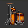 Stylish Modern Drum Set With Colorful Drums And Cymbal Stands For Home Use