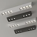 Modern Sleek Linear Downlights Spotlights With White Black Finish Ceiling Mounted Design 3d model