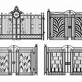 European-style gate villa wrought iron gate 3d model