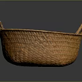 Handwoven Natural Wicker Basket With Two Handles For Household Storage