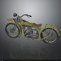 Vintage Yellow Motorcycle With Brown Seat And Classic Metal Frame Design