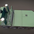 Green Porterba Multi Wheeled Utility Vehicle With Roof Mounted Equipment
