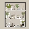 Decorative Ornaments Combination Vase Flower Art 3d model