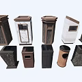 Public Facilities Diverse Trash Can Designs With Marble And Metal Finishes