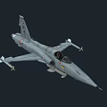 Military Gray Fighter Jet Featuring Pilot in Cockpit And Wing Mounted Missiles