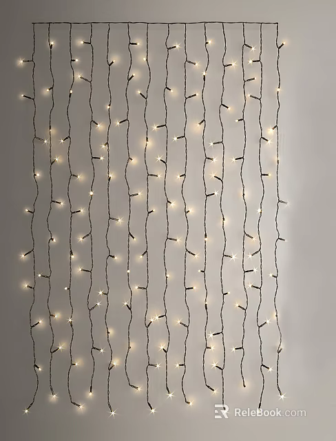 Decorative String Lights Hanging On Wall For Home Decoration With Warm Soft Glow 3d model 