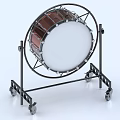Professional Wooden Snare Drum With Sturdy Metal Stand Wheels And White Drumhead
