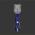 Blue And White Industrial Mechanical Device Featuring ITT Logo Panel Modules And Metallic Parts
