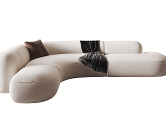 Modern Multiplayer Sofa Shaped Sofa 3d model