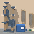 Cat Supplies For Indoor Cats Including Tree Scratching Boards Litter Box And Bowls