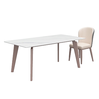 Modern Simple Light Luxury Dining Table Chair 3d model