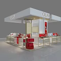 Olay Cosmetics Store Counter Container Shelf Shopping Mall Island Counter Cosmetic Store Front Desk 3d model
