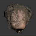 3D Model of A Man with Long Hair Beard Wearing Silver Armor with Rivets