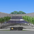 Modern Museum Building Design With Curved Green Roof And Circular Skylights