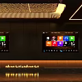 Modern KTV Lounge Interior Featuring Luxurious Sofa Colorful Lighting Comfortable Seating And Decorative Shelves