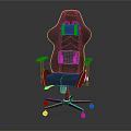 Ergonomic Black And Blue Gaming Chair With Adjustable Armrests And Comfortable Seating Design