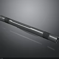 Silver Metallic Cylinder Tool With Black Grip And Smooth Reflective Surface