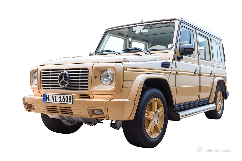 Golden Mercedes G Class SUV With Front Grille And Alloy Wheels 3d model 