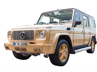 Golden Mercedes G Class SUV With Front Grille And Alloy Wheels 3d model