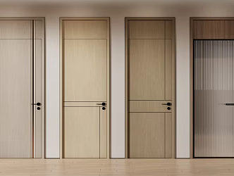 Modern swing door single door 3d model