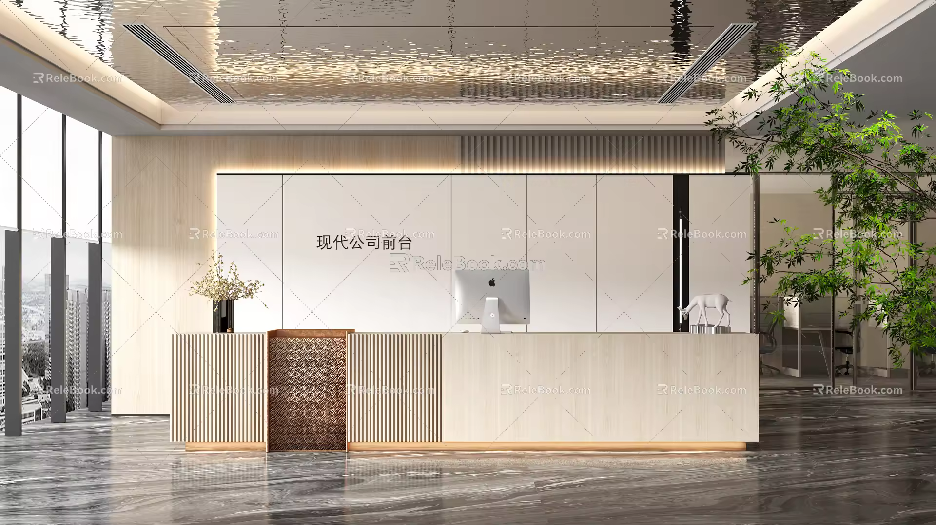 Modern Front Desk 3d model