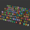 Colorful Small Clothing Garments In Various Bright Colors Stacked As Display Collection