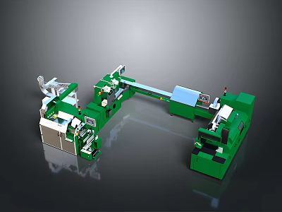 Advanced Automated Industrial Equipment Production Line With Conveyor And Mechanical Components 3d model