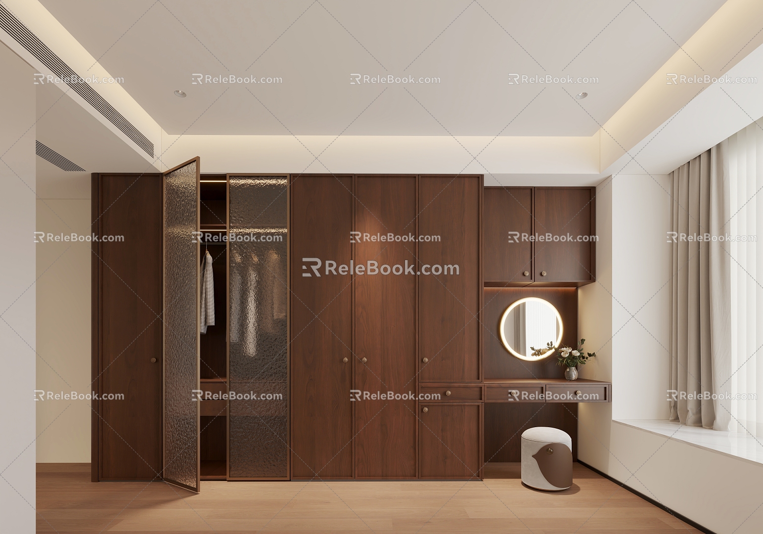 Middle style wardrobe 3d model