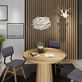 Nordic Table and Chair Combination Dining Table and Chair 3d model