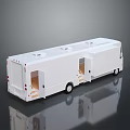 White Long Mobile Vehicle With Open Doors And Spacious Interior Layout 3d model