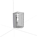 Modern Glass Shower Enclosure Design With Showerhead And Control Panel Buttons