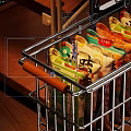 Multi tiered Metal Rolling Cart With Wire Baskets Holding Tea Bags Jars And Bookshelf In Home