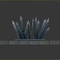 Medieval Fantasy Stone Trap With Rising Spikes On Cracked Square Platform