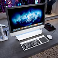 Sleek Modern iMac Desktop Computer with Monitor Keyboard Mouse and Headphones