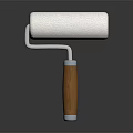 Paint Roller With Wooden Handle And White Roller For Home Improvement Painting Tool