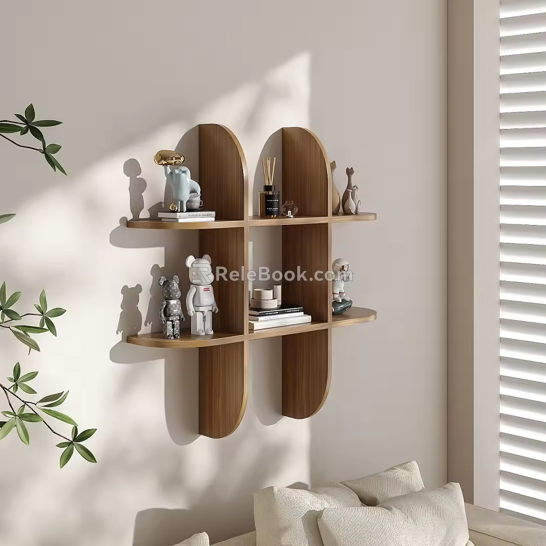 Modern Wall Rack Storage Rack Storage Rack Decorative Rack Shelf 3d model