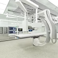 Modern Operating Room Interior With Advanced Surgical Table Hanging Medical Equipment Monitors And Bright Lighting