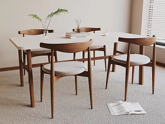Modern Dining Table and Chair 3d model