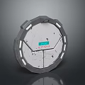 Round Sci Fi Gate With Cracked Surface White Light Strips And Access Granted Emblem 3d model